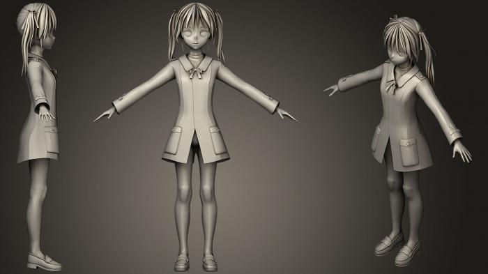 Figurines of girls (STKGL_0279) 3D model for CNC machine